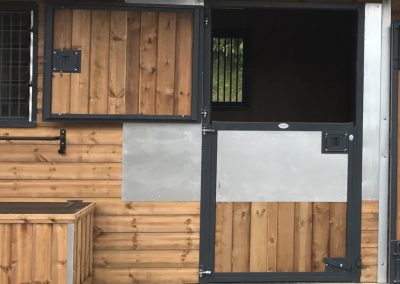 Deluxe Exterior Top and Bottom Door, Powder Coated, in Softwood with Chew Strip